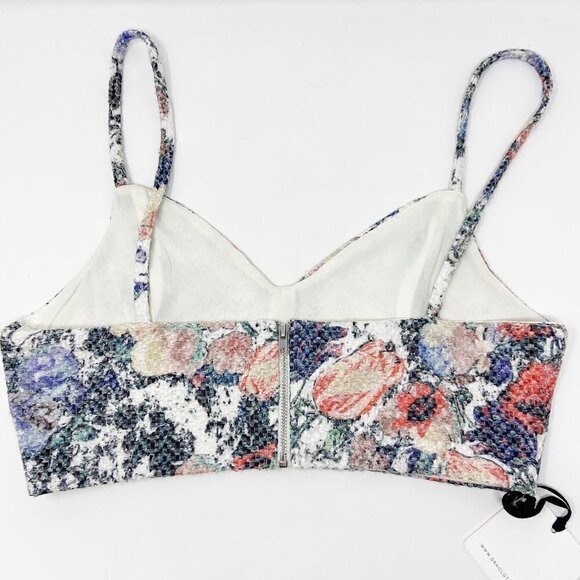 DRA | Multicolor Floral Textured Bralette Crop Top Small - Picture 4 of 10